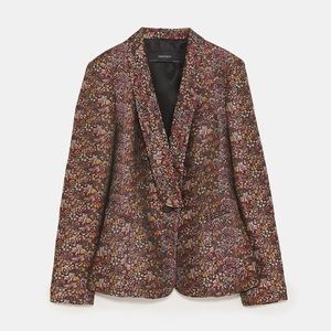 NWOT Zara floral jacquard blazer